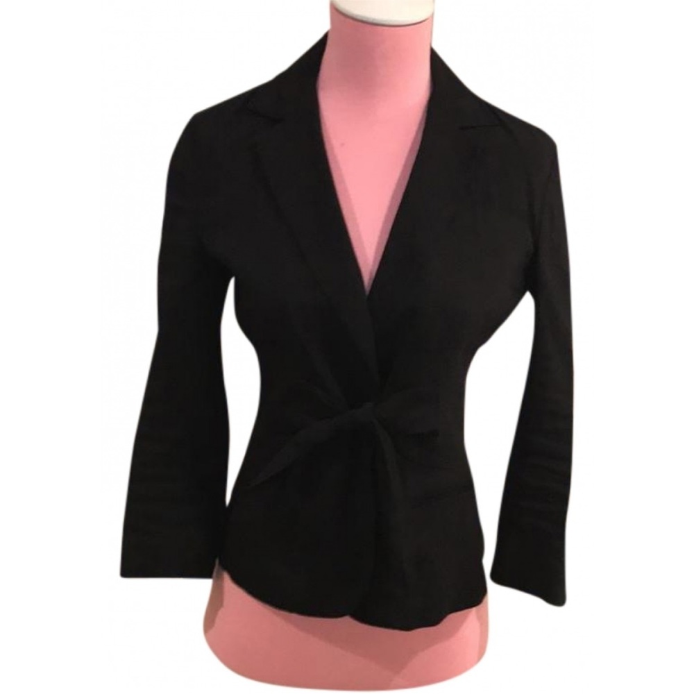 Theory lightweight black jacket with waist tie. Size O